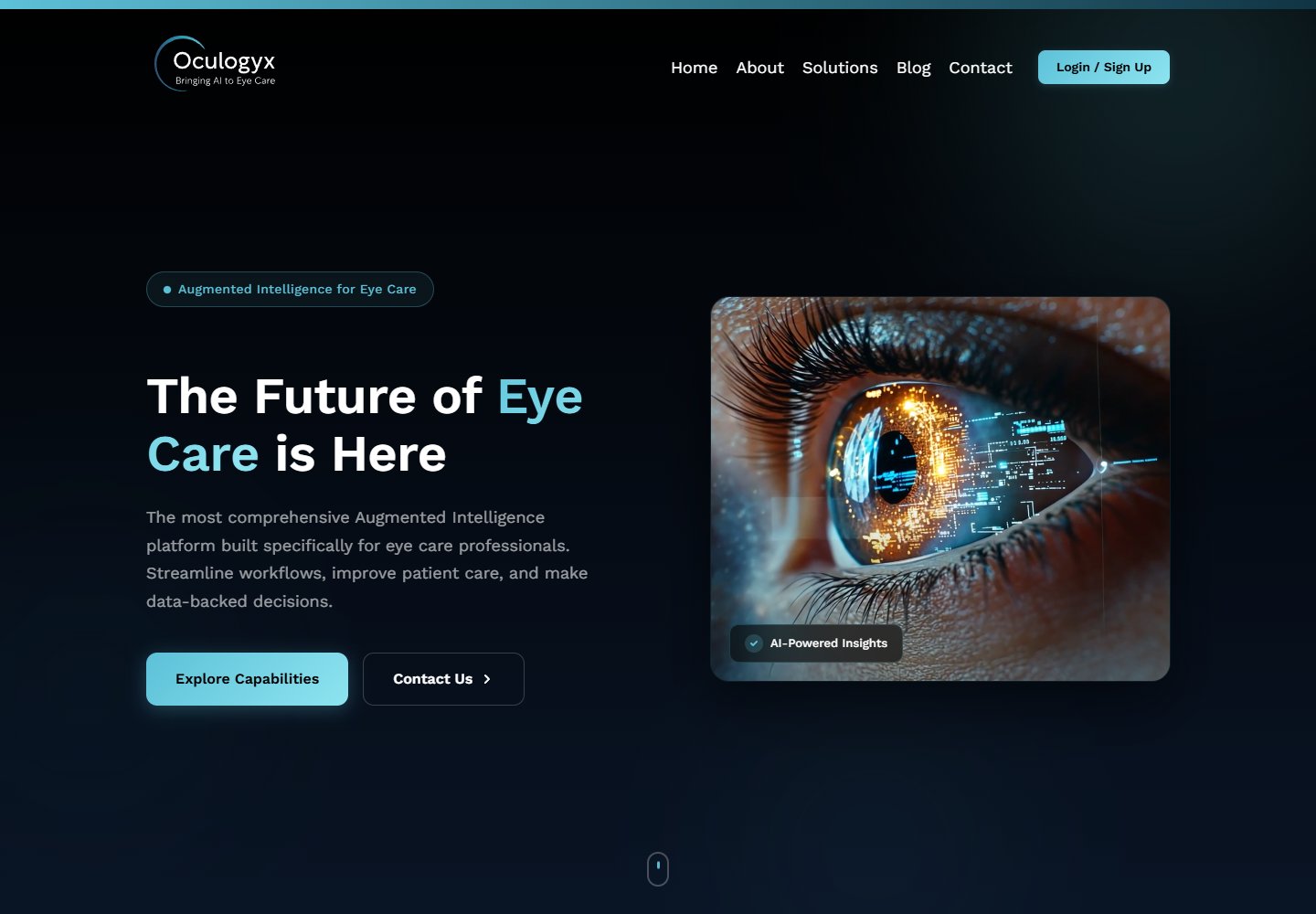 Oculogyx eye-care platform website
